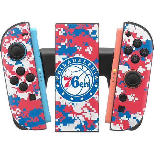 NBA Philadelphia 76ers Red Digi Camo Nintendo Switch 2 (2025) Joy-Con Controller Skin