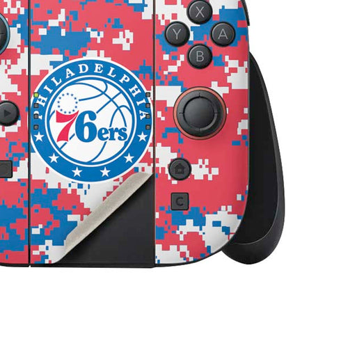 NBA Philadelphia 76ers Red Digi Camo Nintendo Switch 2 (2025) Joy-Con Controller Skin