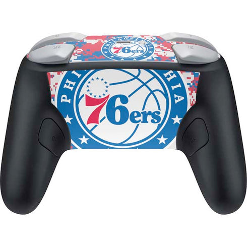 NBA Philadelphia 76ers Red Digi Camo Nintendo Switch 2 (2025) Pro Controller Skin