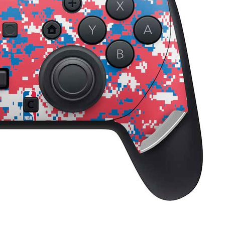 NBA Philadelphia 76ers Red Digi Camo Nintendo Switch 2 (2025) Pro Controller Skin