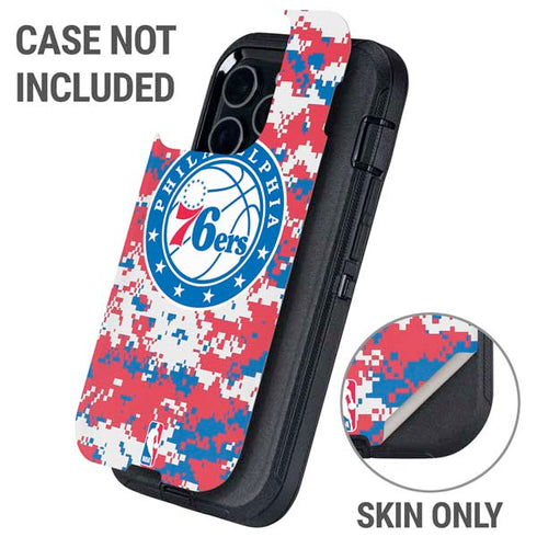 NBA Philadelphia 76ers Red Digi Camo Otterbox Defender iPhone Skin