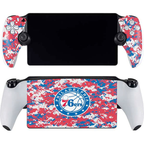 NBA Philadelphia 76ers Red Digi Camo PlayStation Portal Remote Player Skin