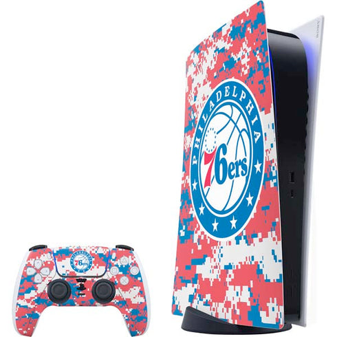 NBA Philadelphia 76ers Red Digi Camo PlayStation PS5 Skins