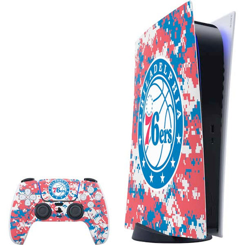 NBA Philadelphia 76ers Red Digi Camo PlayStation PS5 Skins