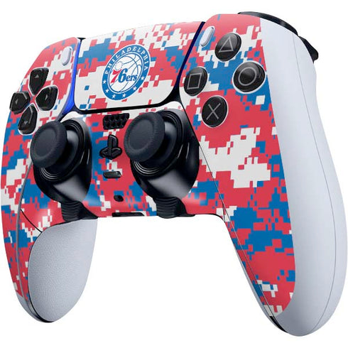 NBA Philadelphia 76ers Red Digi Camo PS5 DualSense Edge Pro Controller Skin