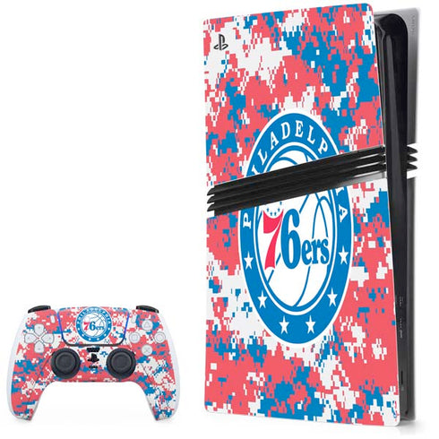 NBA Philadelphia 76ers Red Digi Camo PlayStation PS5 Skins
