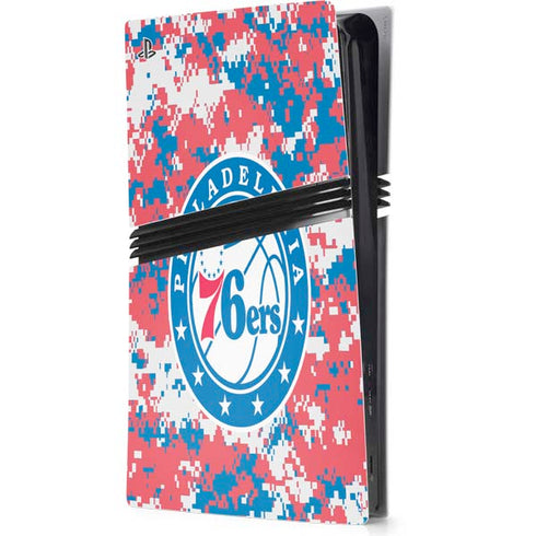 NBA Philadelphia 76ers Red Digi Camo PS5 Pro Console Skin