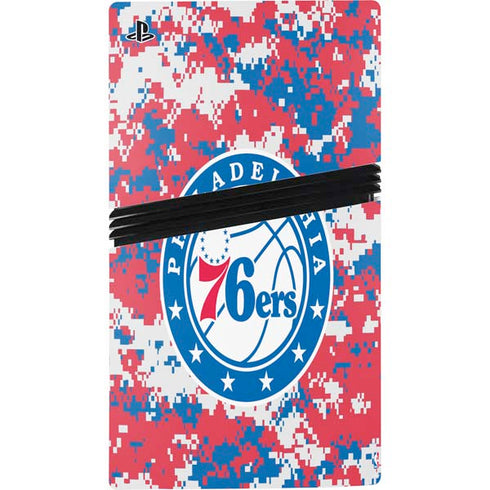 NBA Philadelphia 76ers Red Digi Camo PS5 Pro Console Skin