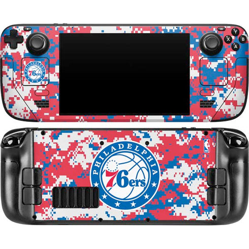 NBA Philadelphia 76ers Red Digi Camo Steam Deck Handheld Gaming Computer OLED Skin