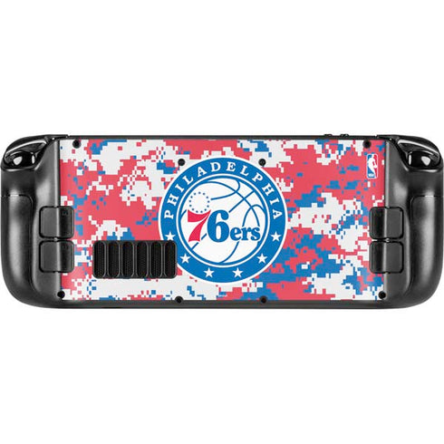 NBA Philadelphia 76ers Red Digi Camo Steam Deck Handheld Gaming Computer OLED Skin