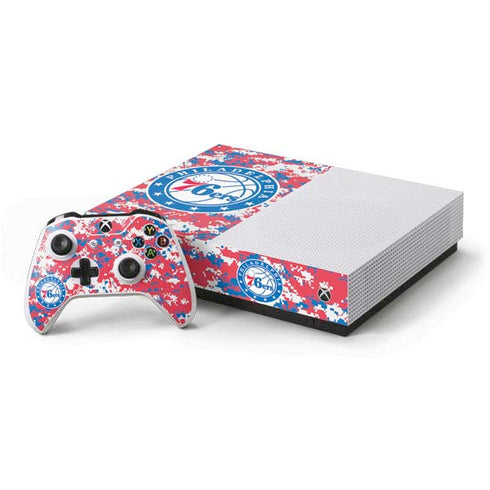 NBA Philadelphia 76ers Red Digi Camo Xbox One S All-Digital Edition Bundle Skin