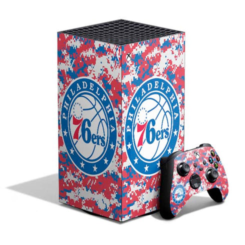 NBA Philadelphia 76ers Red Digi Camo XBox Series X Digital Edition Bundle Skin