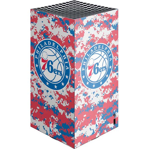NBA Philadelphia 76ers Red Digi Camo XBox Series X Digital Edition Console Skin