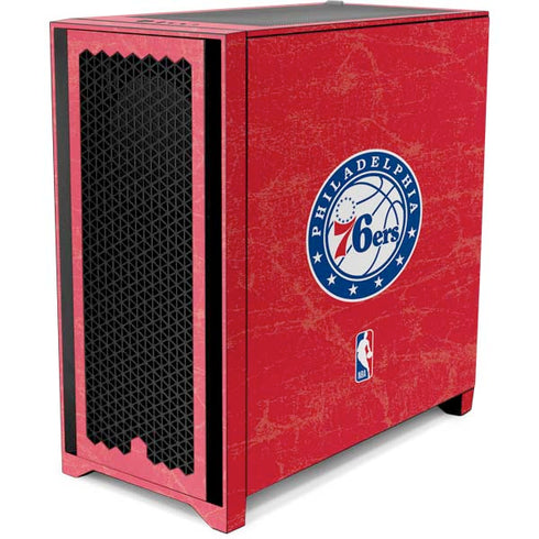 NBA Philadelphia 76ers Distressed Corsair 4000D Tempered Glass Mid-Tower ATX Case Skin