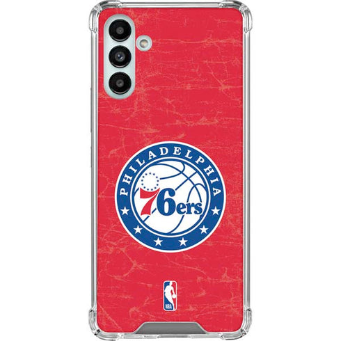 NBA Philadelphia 76ers Distressed Galaxy A13 5G Clear Case