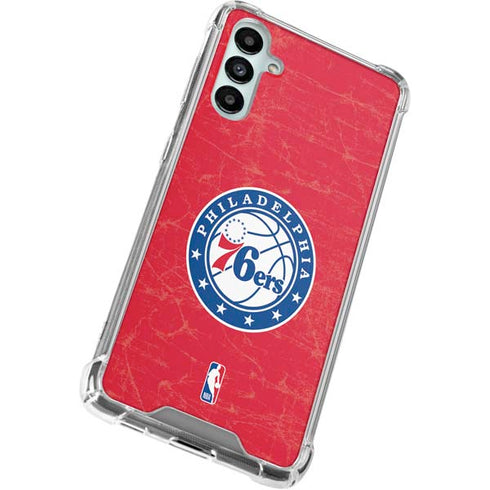 NBA Philadelphia 76ers Distressed Galaxy A14 5G Clear Case