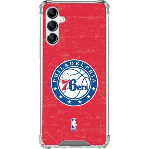 NBA Philadelphia 76ers Distressed Galaxy A15 5G Clear Case