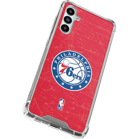 NBA Philadelphia 76ers Distressed Galaxy A15 5G Clear Case