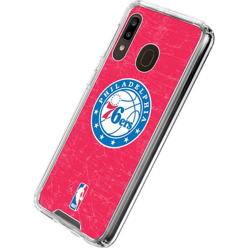 NBA Philadelphia 76ers Distressed Galaxy A30 Clear Case