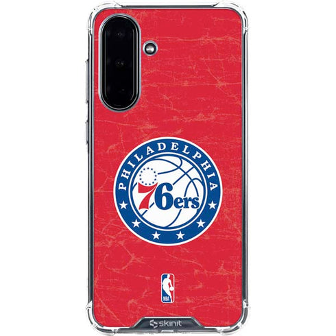 NBA Philadelphia 76ers Distressed Galaxy A36 5G Clear Case
