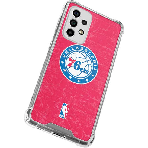 NBA Philadelphia 76ers Distressed Galaxy A53 5G Clear Case