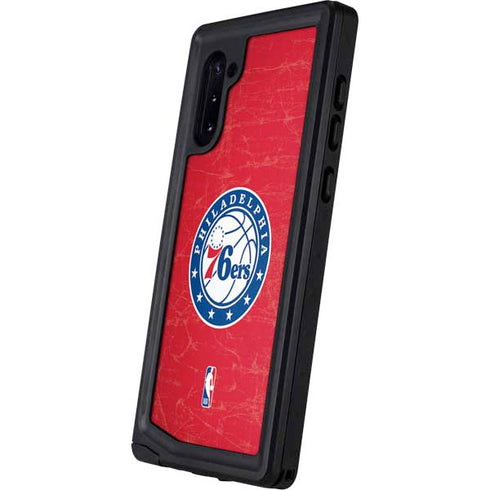 NBA Philadelphia 76ers Distressed Galaxy Note 10 Waterproof Case