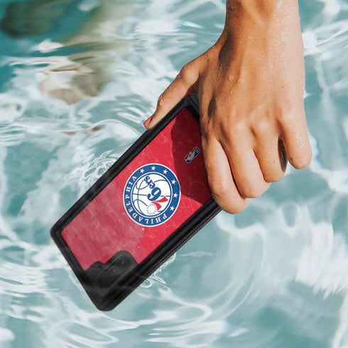 NBA Philadelphia 76ers Distressed Galaxy Note 10 Waterproof Case