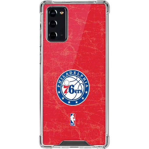 NBA Philadelphia 76ers Distressed Galaxy Note20 5G Clear Case