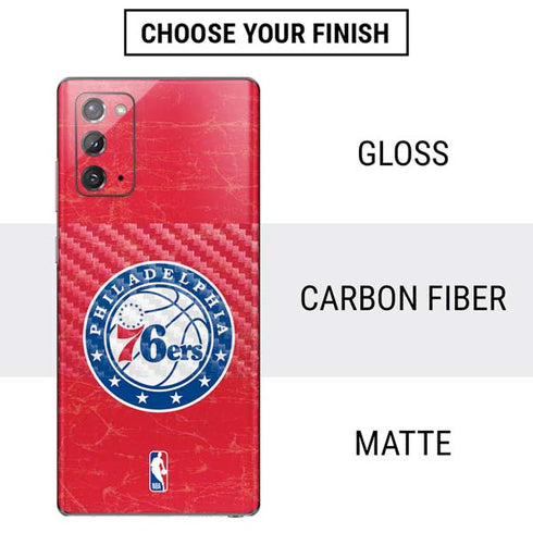 NBA Philadelphia 76ers Distressed Galaxy Note20 5G Skin