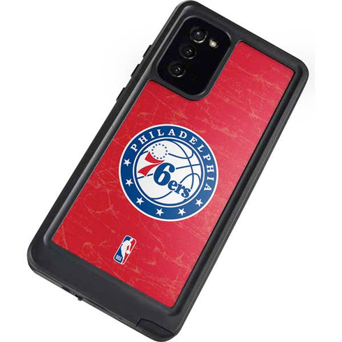 NBA Philadelphia 76ers Distressed Galaxy Note20 5G Waterproof Case