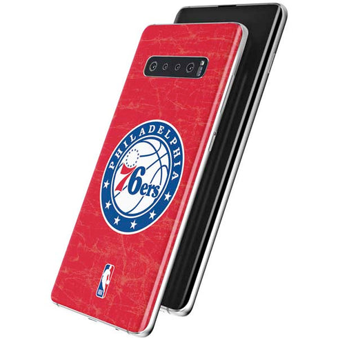 NBA Philadelphia 76ers Distressed Galaxy S10 Skin