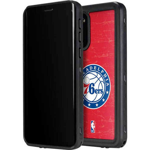 NBA Philadelphia 76ers Distressed Galaxy S20 Plus Waterproof Case