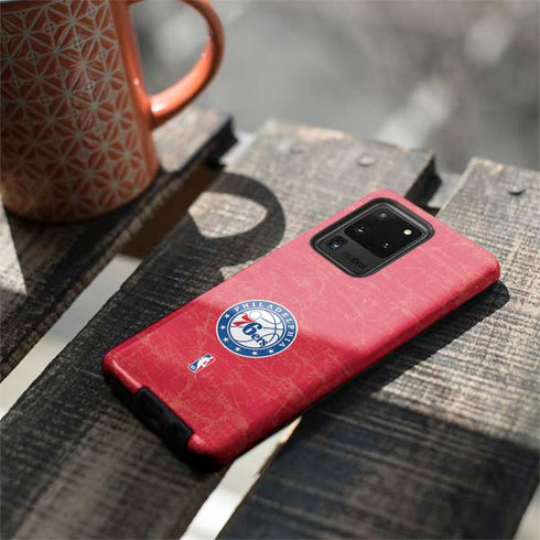 NBA Philadelphia 76ers Distressed Galaxy S20 Ultra 5G Pro Case