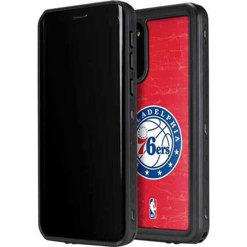 NBA Philadelphia 76ers Distressed Galaxy S20 Waterproof Case