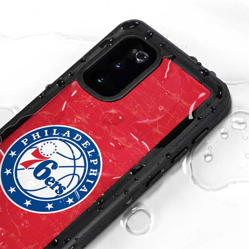 NBA Philadelphia 76ers Distressed Galaxy S20 Waterproof Case