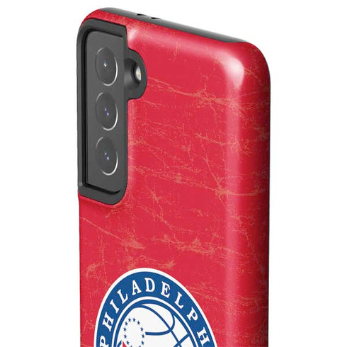 NBA Philadelphia 76ers Distressed Galaxy S21 5G Pro Case