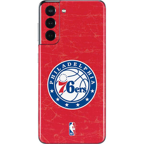 NBA Philadelphia 76ers Distressed Galaxy S21 5G Skin