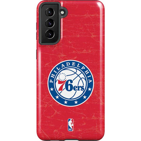 NBA Philadelphia 76ers Distressed Galaxy S21 Plus 5G Pro Case