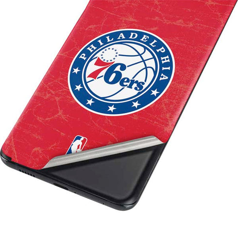 NBA Philadelphia 76ers Distressed Galaxy S21 Plus 5G Skin