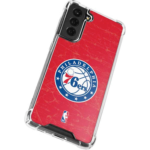 NBA Philadelphia 76ers Distressed Galaxy S22 Clear Case