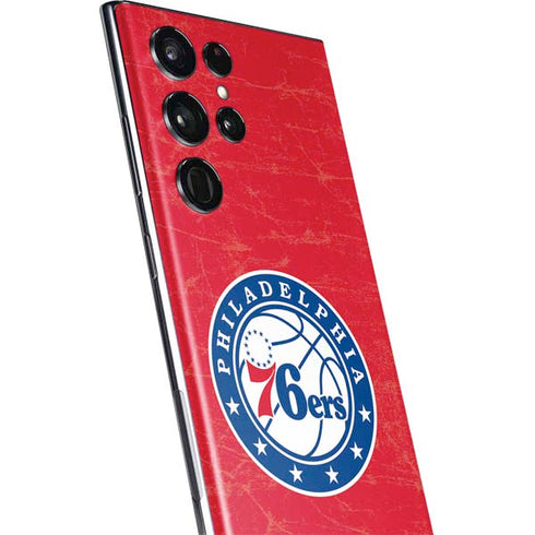 NBA Philadelphia 76ers Distressed Galaxy S22 Ultra Skin