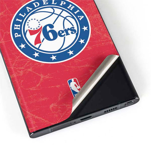 NBA Philadelphia 76ers Distressed Galaxy S22 Ultra Skin