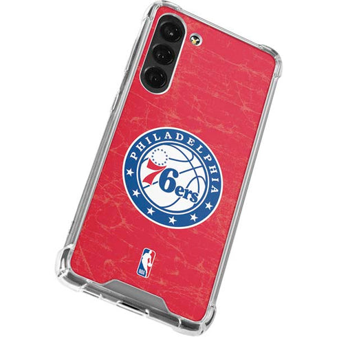 NBA Philadelphia 76ers Distressed Galaxy S23 FE Clear Case