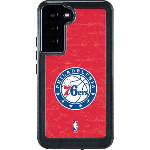 NBA Philadelphia 76ers Distressed Galaxy S23 Plus Waterproof Case