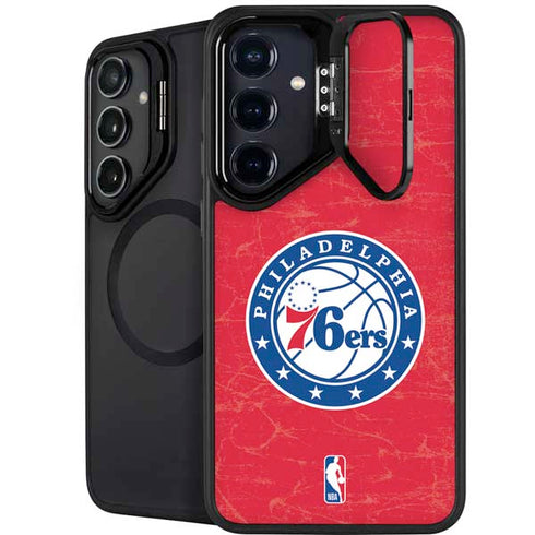 NBA Philadelphia 76ers Distressed Galaxy S24 Kickstand Case
