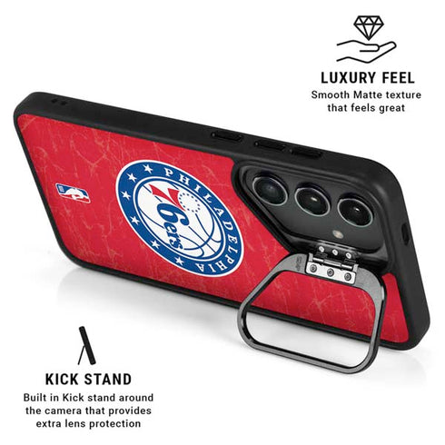 NBA Philadelphia 76ers Distressed Galaxy S24 Ultra Kickstand Case