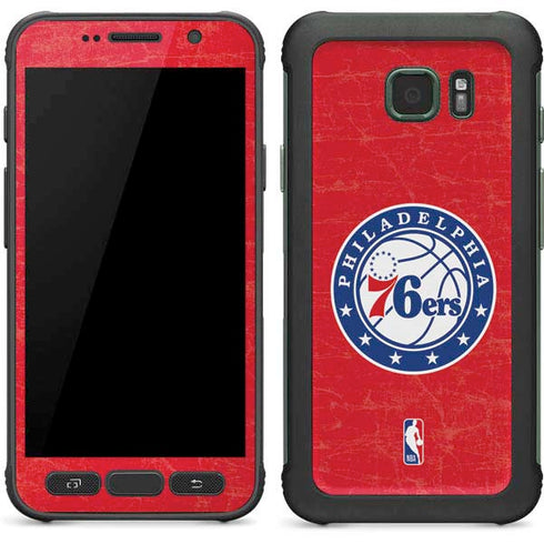 NBA Philadelphia 76ers Distressed Galaxy S7 Active Skin