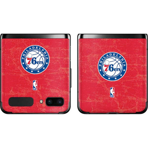 NBA Philadelphia 76ers Distressed Galaxy Z Flip Skin