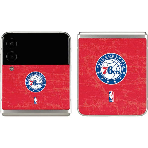 NBA Philadelphia 76ers Distressed Galaxy Z Flip3 5G Skin