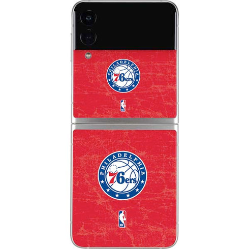 NBA Philadelphia 76ers Distressed Galaxy Z Flip3 5G Skin